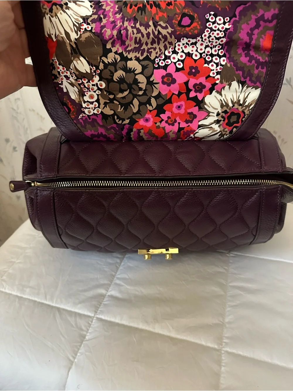 Vera Bradley Quilted Leather Satchel